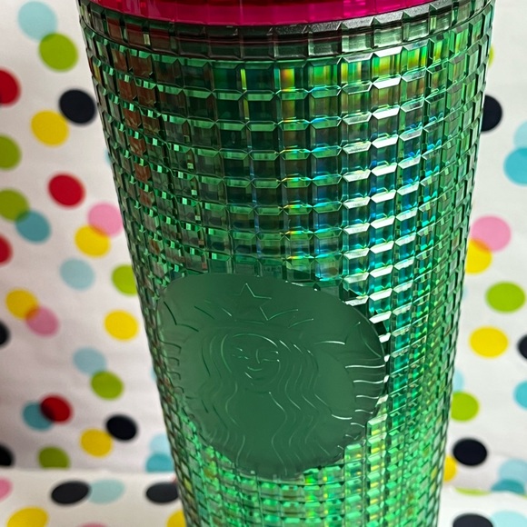 💚Starbucks 2023 Spring Iridescent Watermelon Grid Venti Tumbler 24oz NWT - Picture 5 of 5